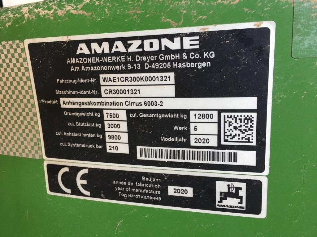 Amazone Cirrus 6003-2 - Сеялка: снимка 4 Amazone Cirrus 6003-2 - Сеялка: снимка 4