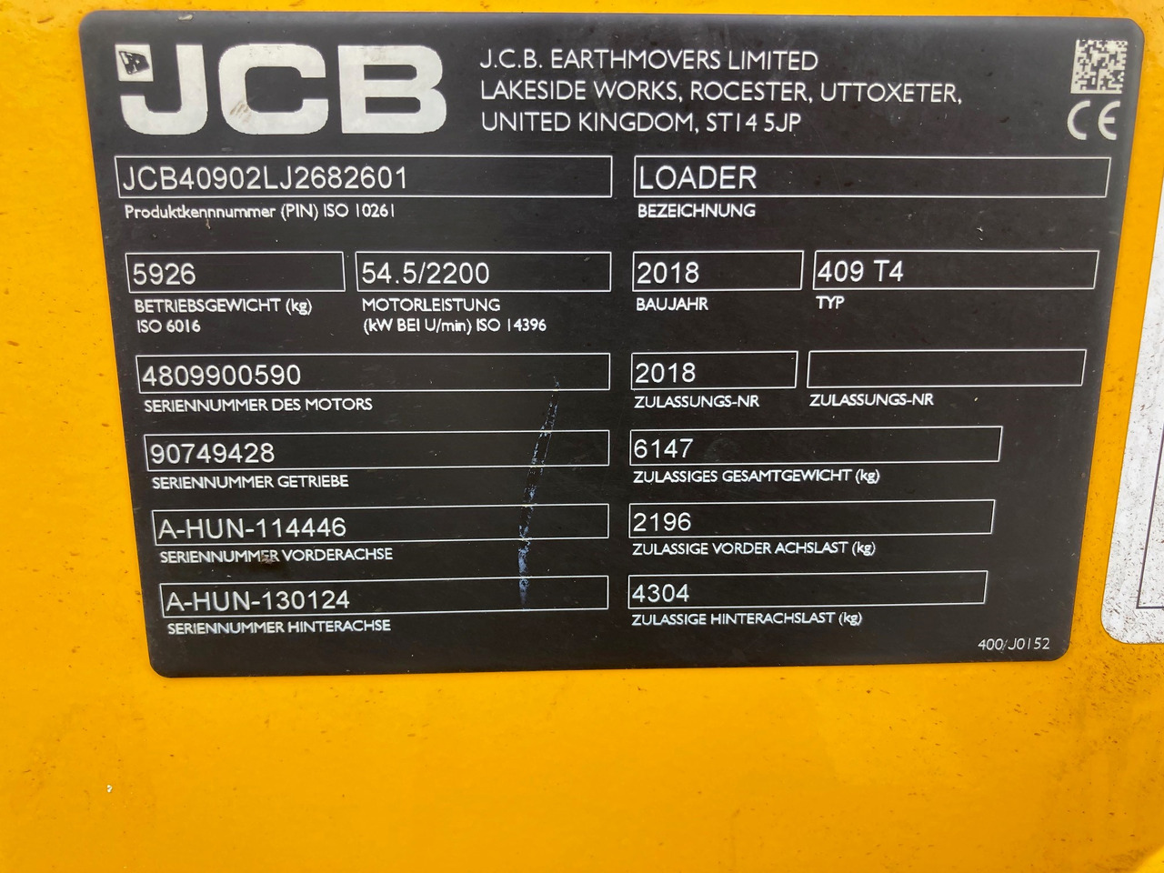 JCB Radlader Typ 409 - Товарач: снимка 2 JCB Radlader Typ 409 - Товарач: снимка 2