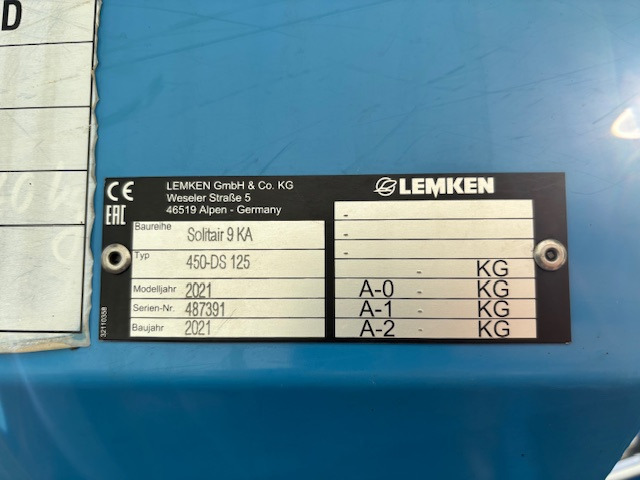 Lemken Solitair 9 KA / 450-DS 125 - Сеялка: снимка 3 Lemken Solitair 9 KA / 450-DS 125 - Сеялка: снимка 3