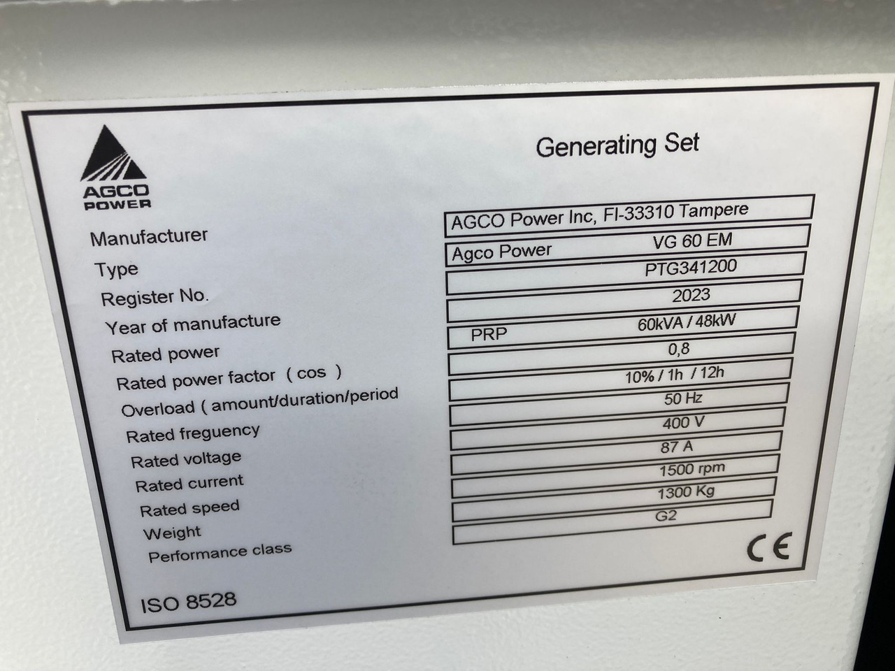 Valtra Diesel-Generator VG60 - Техника за животновъдство: снимка 2 Valtra Diesel-Generator VG60 - Техника за животновъдство: снимка 2