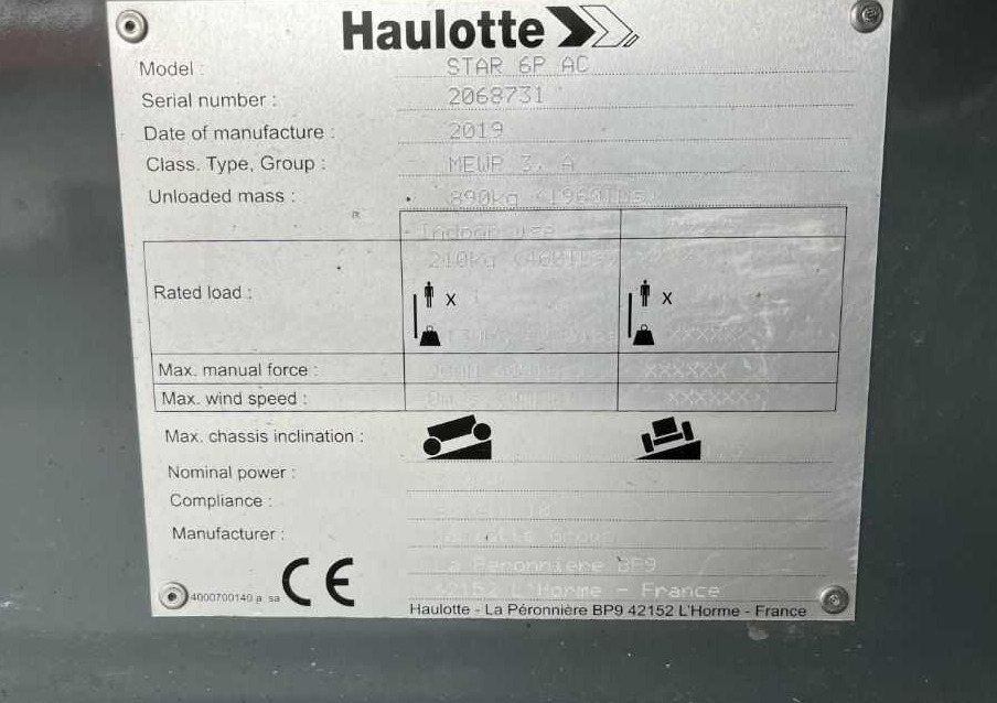 Haulotte STAR 6P AC - Вертикална работна платформа: снимка 4 Haulotte STAR 6P AC - Вертикална работна платформа: снимка 4