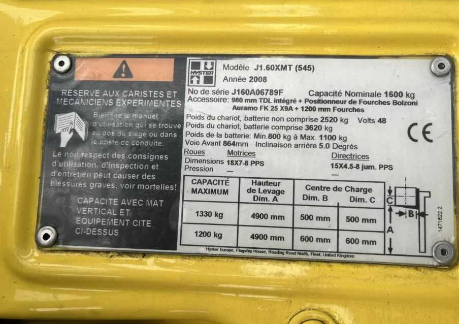 Hyster J1.60XMT - Електрокар: снимка 4 Hyster J1.60XMT - Електрокар: снимка 4