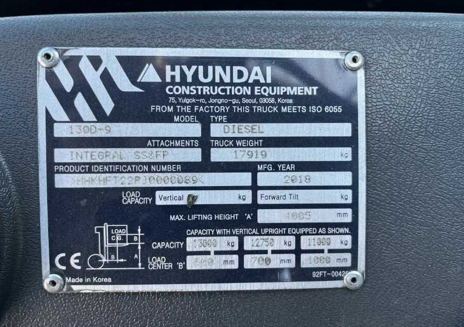 Hyundai 130D-9 - Дизелов мотокар: снимка 3 Hyundai 130D-9 - Дизелов мотокар: снимка 3