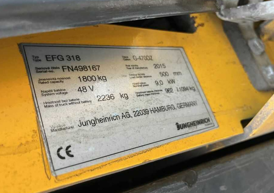 Jungheinrich EFG318 - Електрокар: снимка 4 Jungheinrich EFG318 - Електрокар: снимка 4