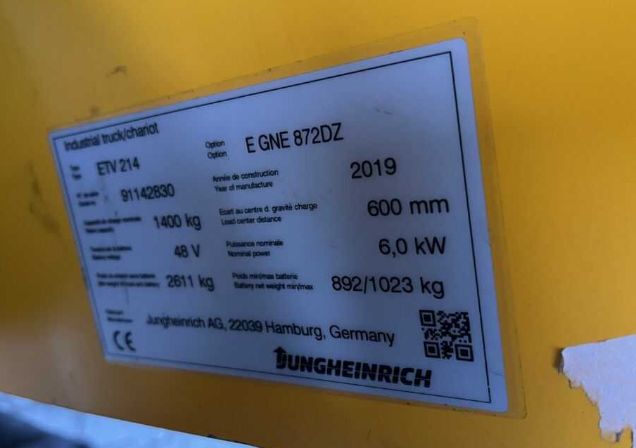 Jungheinrich ETV214 - Ричтрак: снимка 4 Jungheinrich ETV214 - Ричтрак: снимка 4