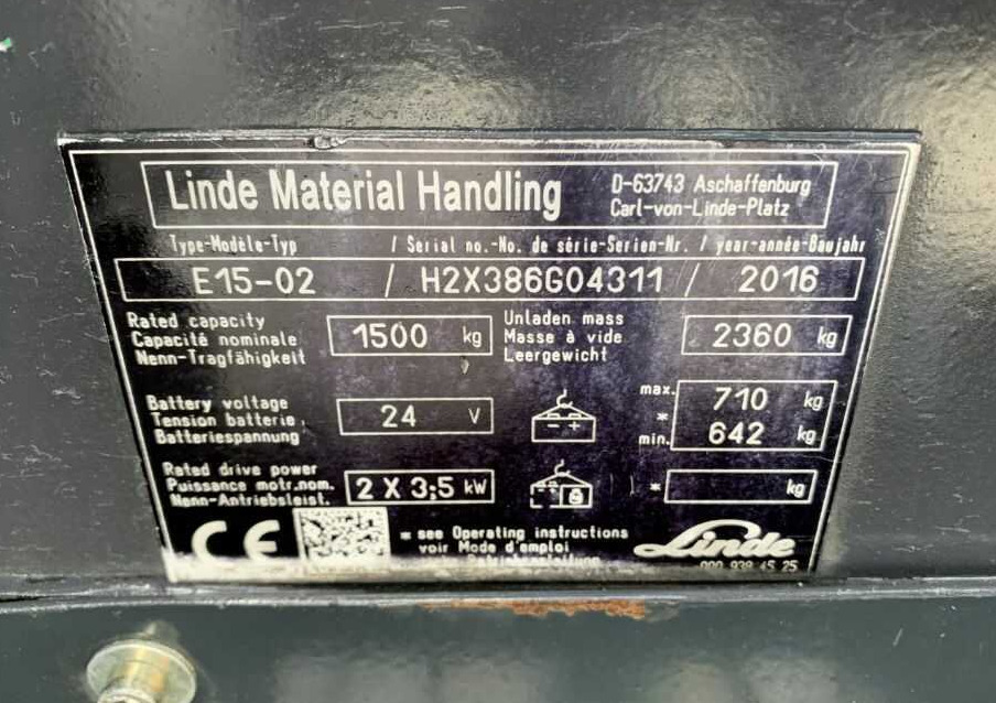 Linde E15-02 - Електрокар: снимка 3 Linde E15-02 - Електрокар: снимка 3