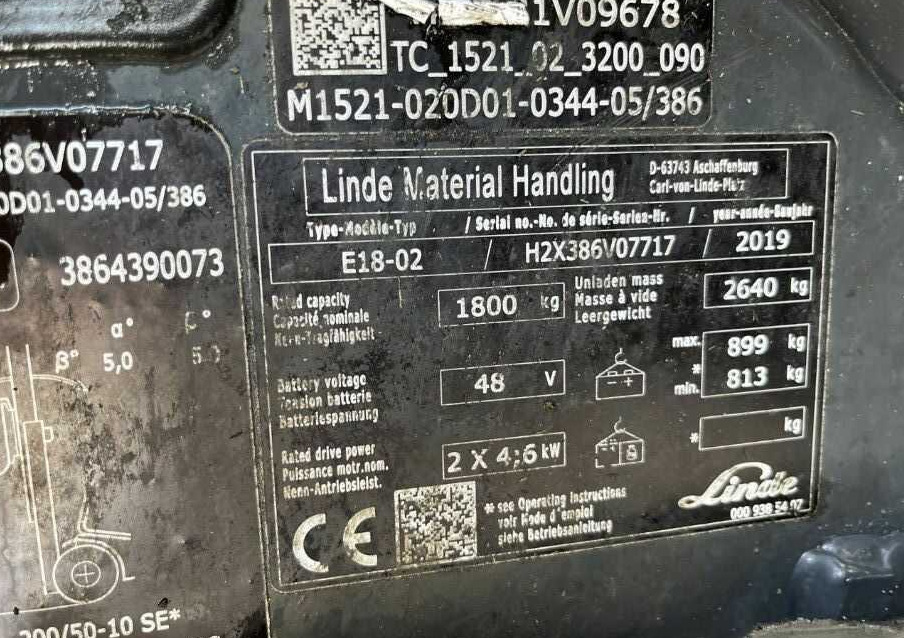 Linde E18-02 - Електрокар: снимка 4 Linde E18-02 - Електрокар: снимка 4