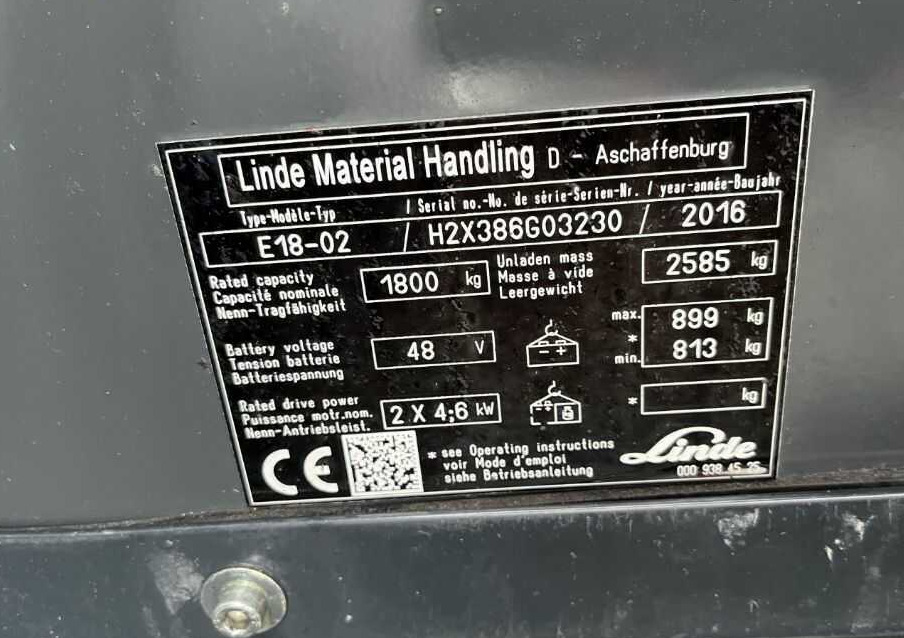 Linde E18-02 - Електрокар: снимка 5 Linde E18-02 - Електрокар: снимка 5