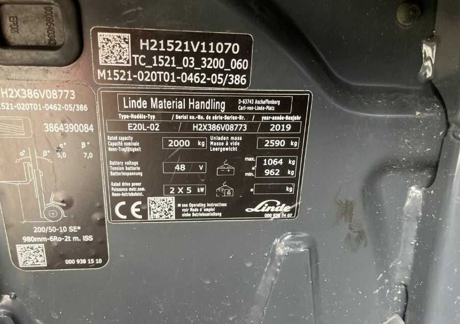 Linde E20L-02 - Електрокар: снимка 4 Linde E20L-02 - Електрокар: снимка 4