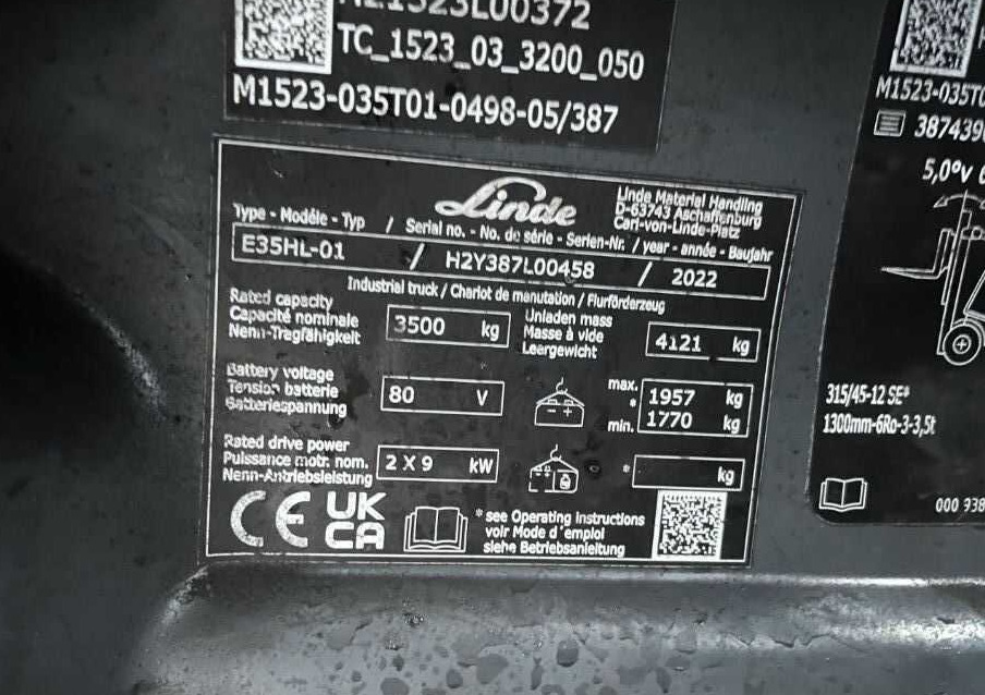 Linde E35HL-02 - Електрокар: снимка 4 Linde E35HL-02 - Електрокар: снимка 4