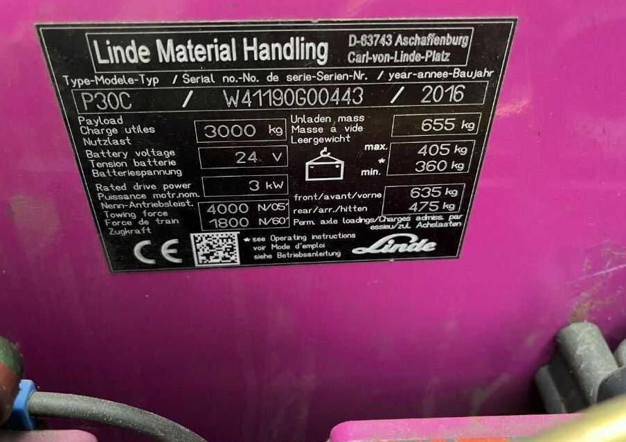 Linde P30C - Електрически влекач: снимка 2 Linde P30C - Електрически влекач: снимка 2