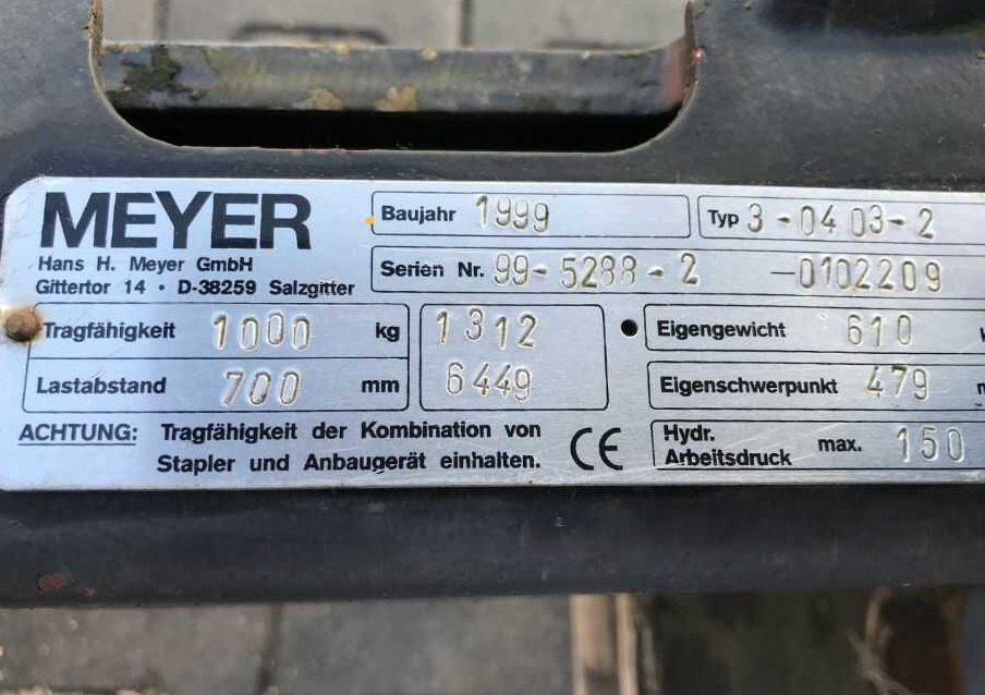 Meyer 3-0403-2, Kartonklammer - Кламер за Подемно-транспортна техника: снимка 5 Meyer 3-0403-2, Kartonklammer - Кламер за Подемно-транспортна техника: снимка 5