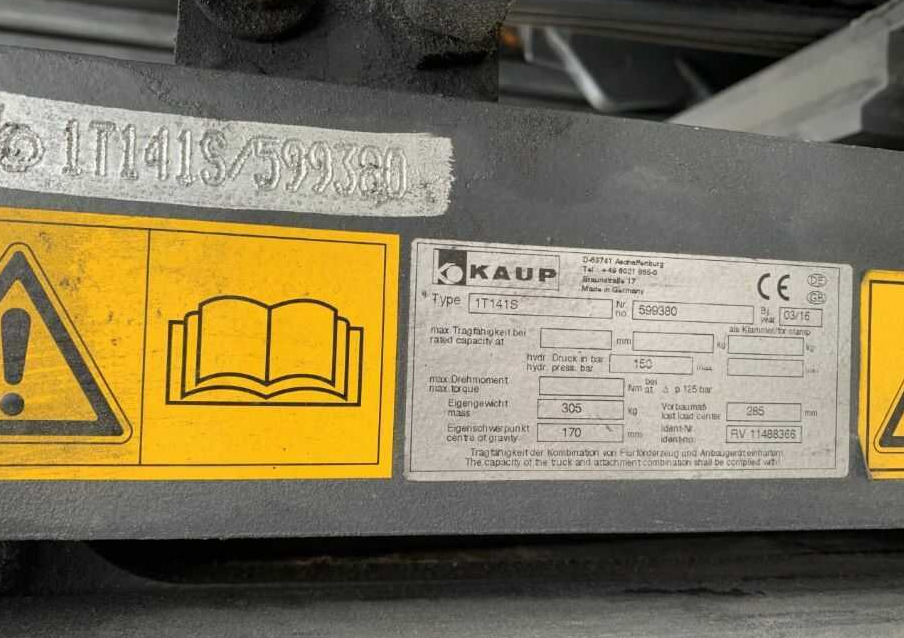 Kaup 1T141S - Прикачен инвентар за Подемно-транспортна техника: снимка 3 Kaup 1T141S - Прикачен инвентар за Подемно-транспортна техника: снимка 3