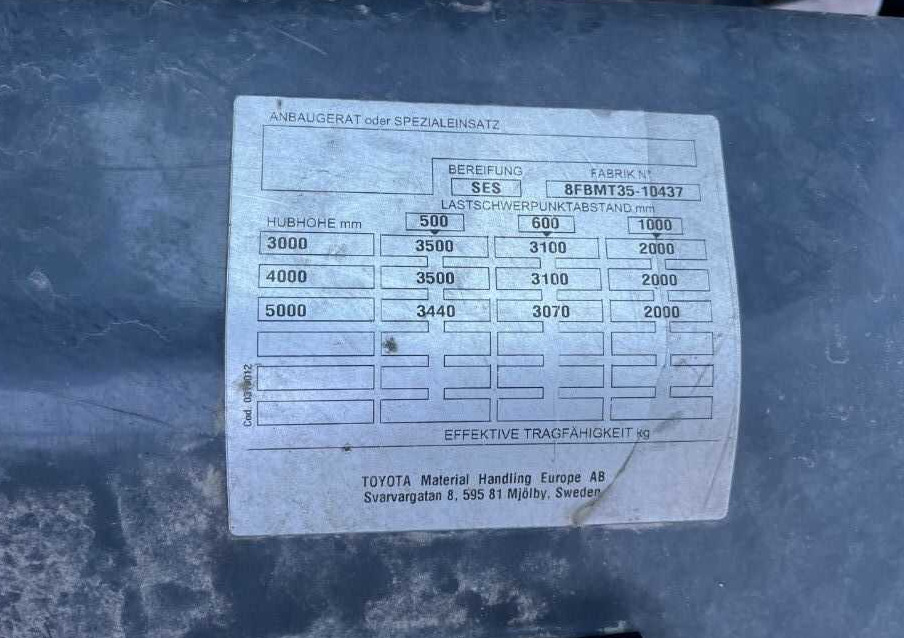 Toyota 8FBMT35 - Електрокар: снимка 5 Toyota 8FBMT35 - Електрокар: снимка 5