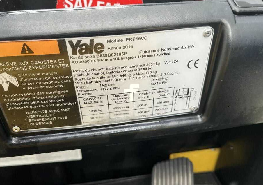 Yale ERP15VC - Електрокар: снимка 4 Yale ERP15VC - Електрокар: снимка 4