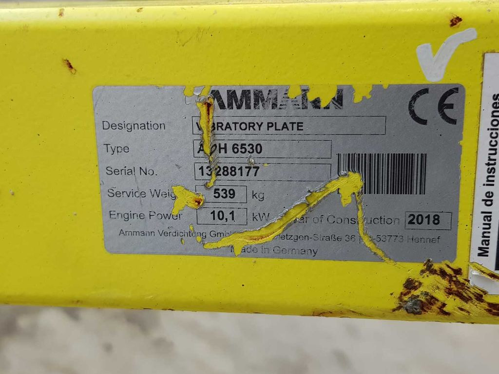 Виброплоча Ammann APH 6530 Rüttelplatte / 539kg / 2018 / Diesel: снимка 9