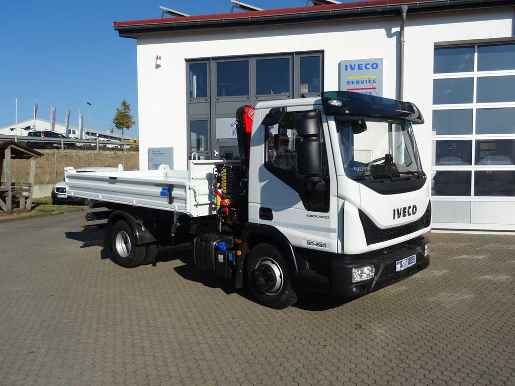 Бус самосвал Iveco Eurocargo ML80E22 Kipper + Kran Fassi F40 +Funk: снимка 1