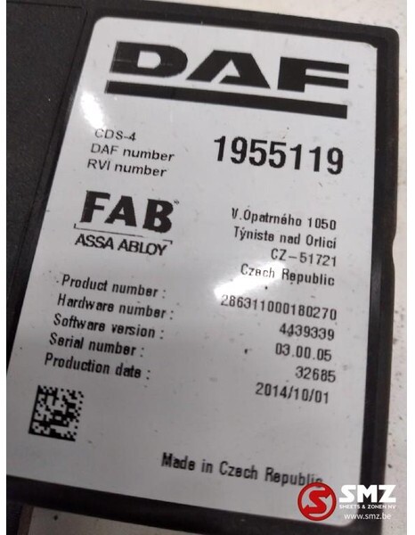 DAF Occ Ecu CDS4 DAF XF106 1955119 - Блок за управление за Камион: снимка 2 DAF Occ Ecu CDS4 DAF XF106 1955119 - Блок за управление за Камион: снимка 2