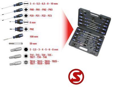 Diversen Schroevendraaier- en bitset 39dlg - Автомобилен инструмент: снимка 2 Diversen Schroevendraaier- en bitset 39dlg - Автомобилен инструмент: снимка 2