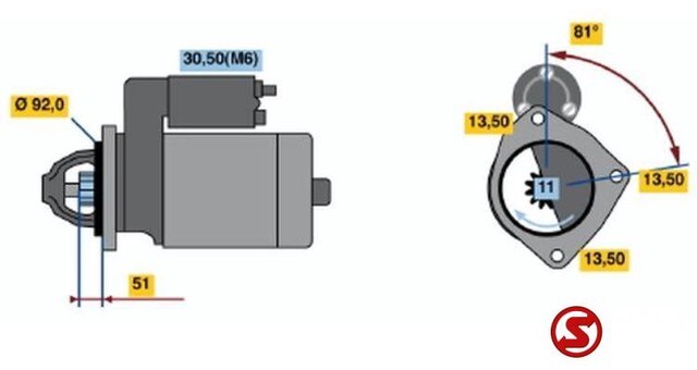Mercedes-Benz Starter mercedes actros 24 volt 6.2kw - Стартер за Камион: снимка 5 Mercedes-Benz Starter mercedes actros 24 volt 6.2kw - Стартер за Камион: снимка 5