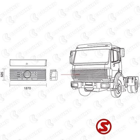 Mercedes-Benz Voorste grille Mercedes SK/MK 5 ribben - Радиаторна решетка за Камион: снимка 2 Mercedes-Benz Voorste grille Mercedes SK/MK 5 ribben - Радиаторна решетка за Камион: снимка 2
