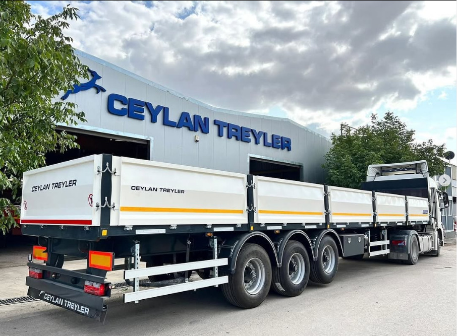 CEYLAN 3 AXLES FLATBED&PLATFORM WITH SIDE COVER - Бордово полуремарке/ Платформа: снимка 1 CEYLAN 3 AXLES FLATBED&PLATFORM WITH SIDE COVER - Бордово полуремарке/ Платформа: снимка 1