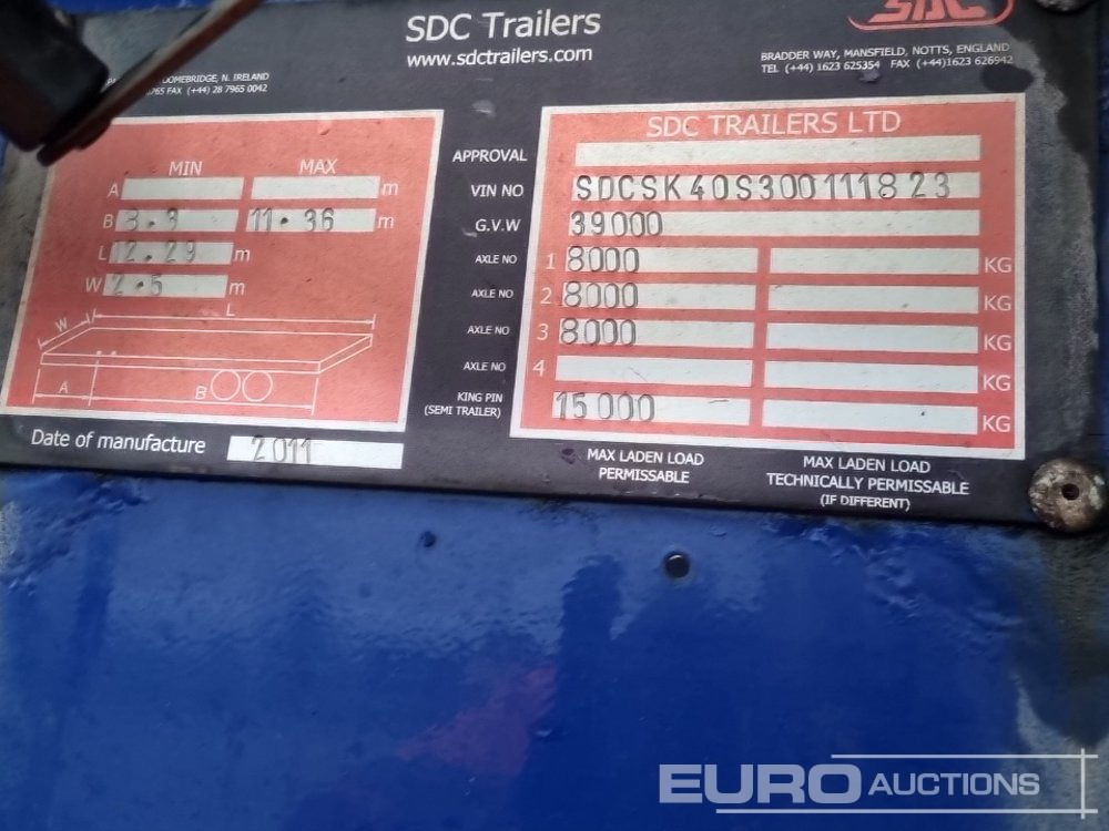 Шаси полуремарке 2010 SDC Tri Axle Skeletal Tailer (5 of): снимка 33