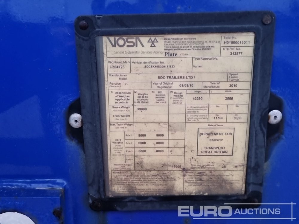Шаси полуремарке 2010 SDC Tri Axle Skeletal Tailer (5 of): снимка 31