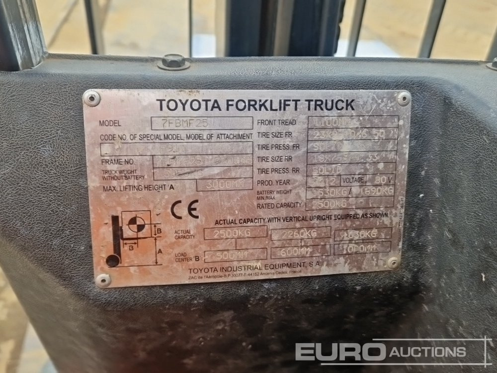 Мотокар 2012 Toyota 7FBMF25: снимка 31