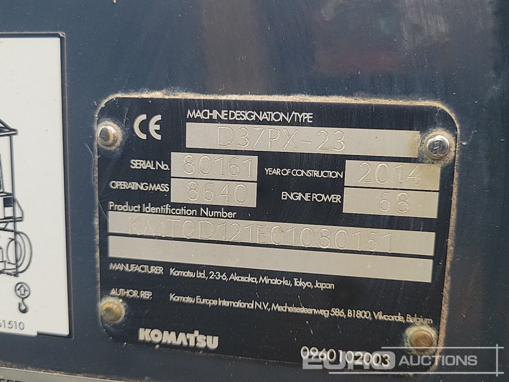Булдозер 2014 Komatsu D37PX-23: снимка 40