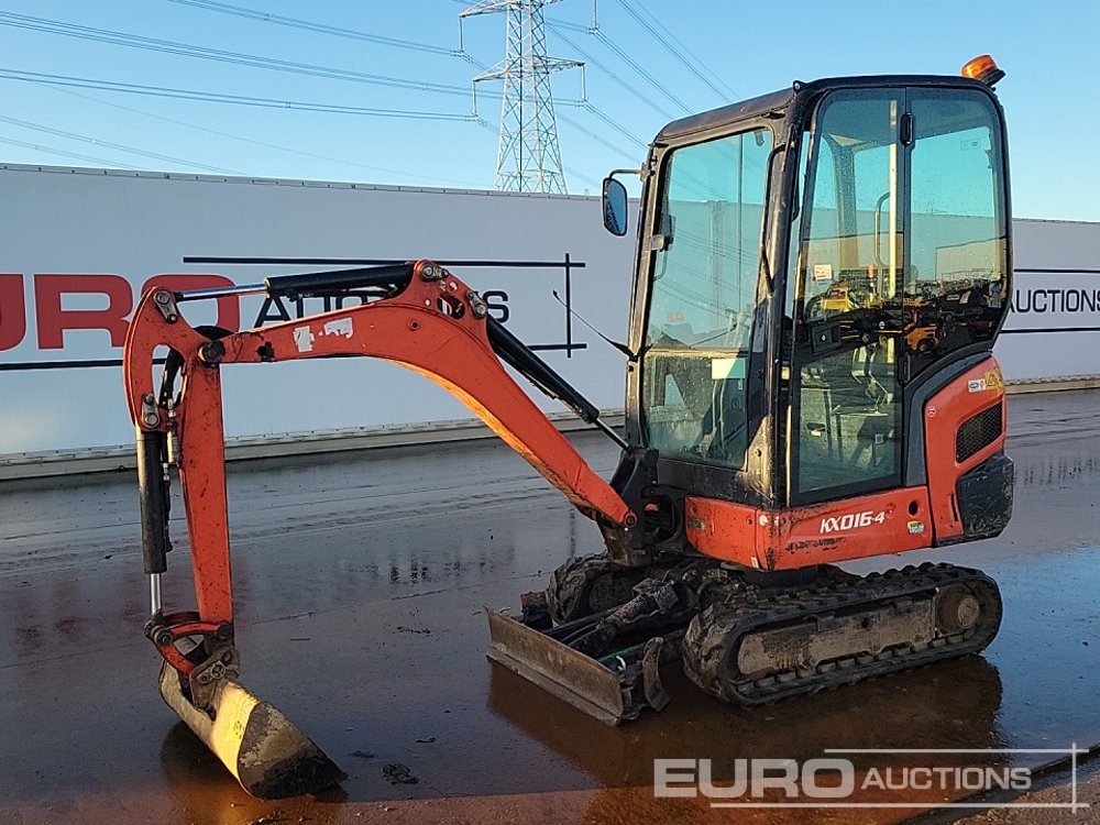 2016 Kubota KX016-4 - Мини багер: снимка 1 2016 Kubota KX016-4 - Мини багер: снимка 1