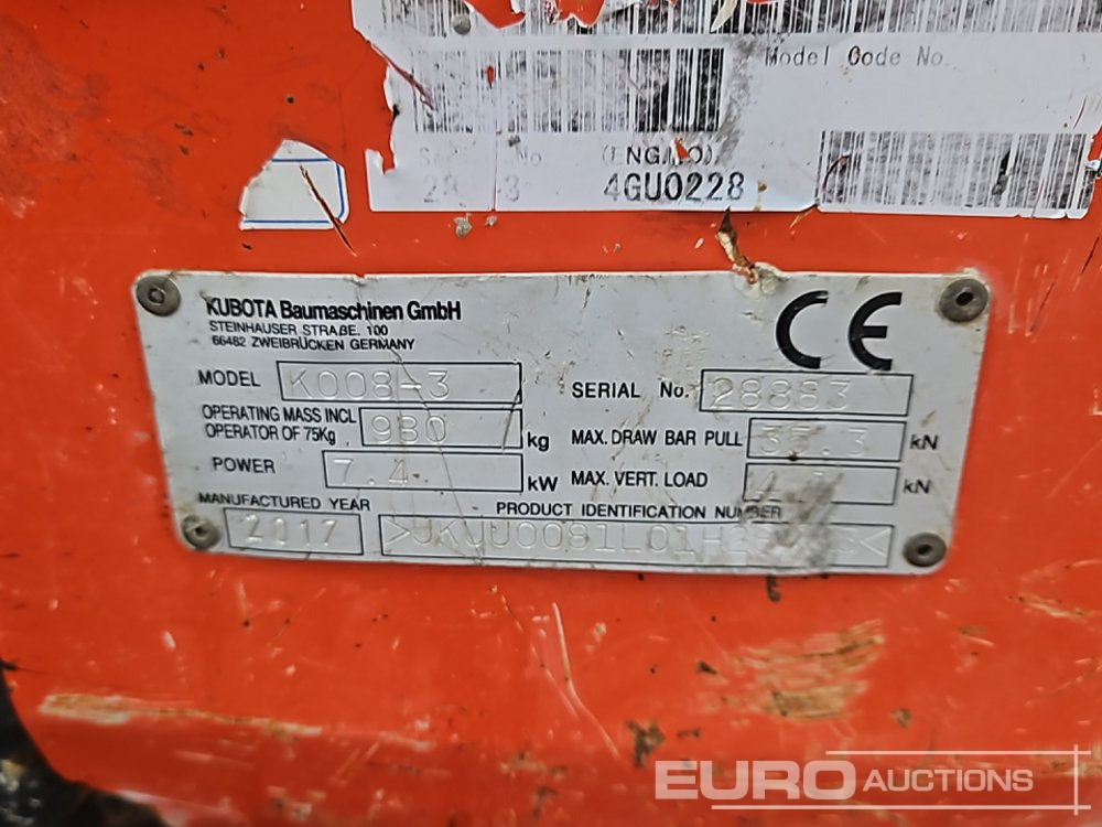 Мини багер 2017 Kubota K008-3: снимка 40 Мини багер 2017 Kubota K008-3: снимка 40