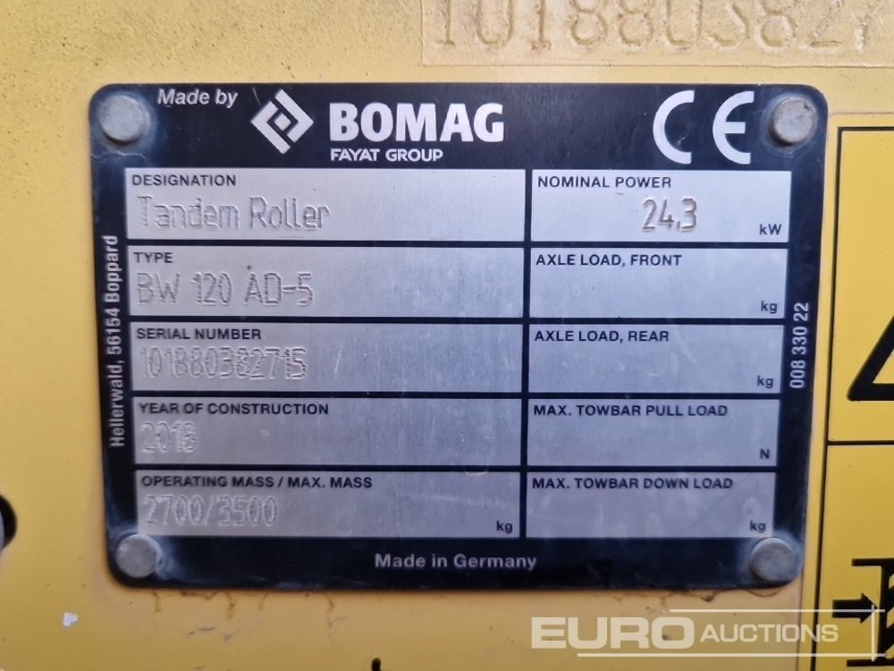 Валяк 2018 Bomag BW120AD-5: снимка 38