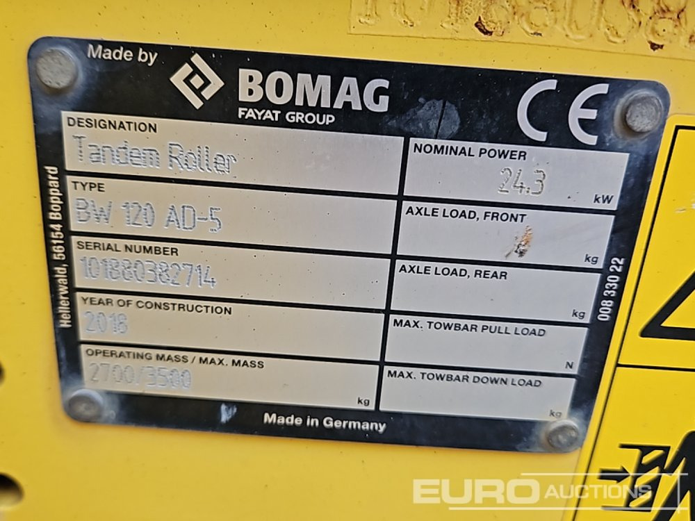 Валяк 2018 Bomag BW120AD-5: снимка 38