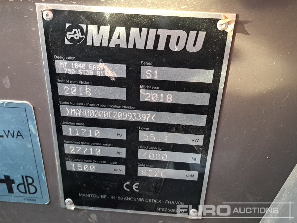 Телескопичен товарач 2018 Manitou MT1840 Easy: снимка 46 Телескопичен товарач 2018 Manitou MT1840 Easy: снимка 46