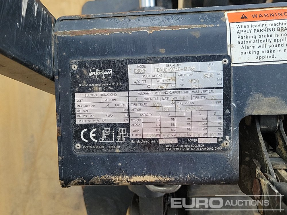 Мотокар 2019 Doosan D30GP: снимка 36