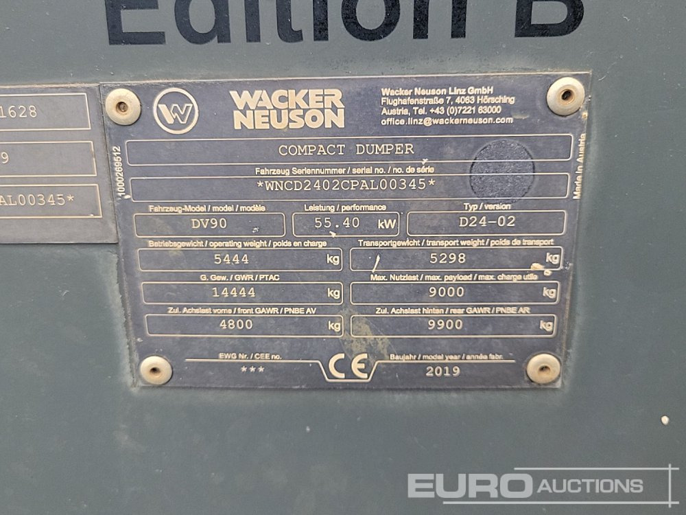 Мини самосвал 2019 Wacker Neuson DV90: снимка 43