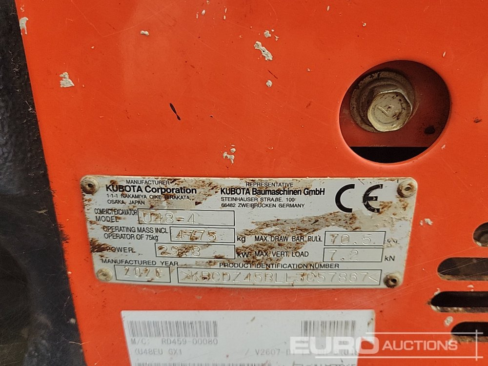 Мини багер 2020 Kubota U48-4: снимка 47