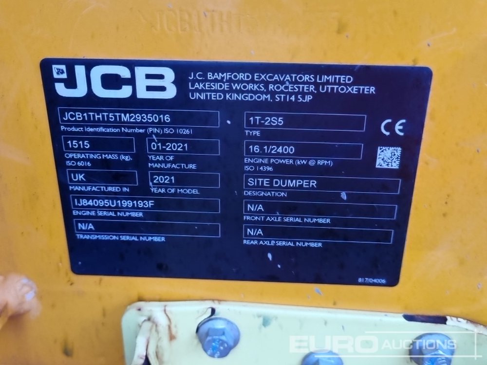 Мини самосвал 2021 JCB 1T-2S5: снимка 45