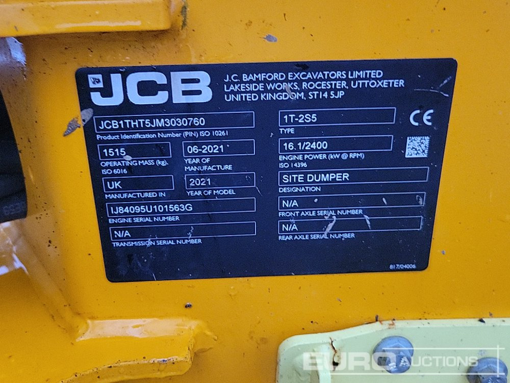 Мини самосвал 2021 JCB 1T-2S5: снимка 44