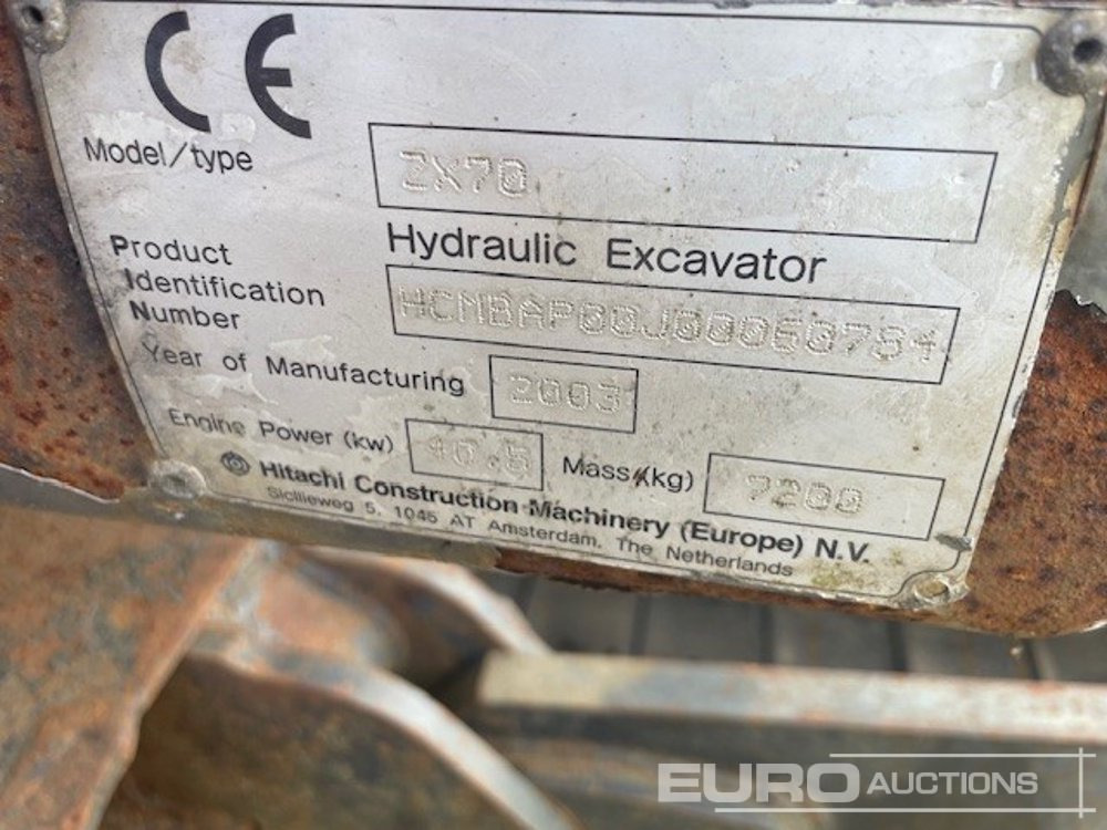 Мини багер Hitachi ZX70: снимка 10