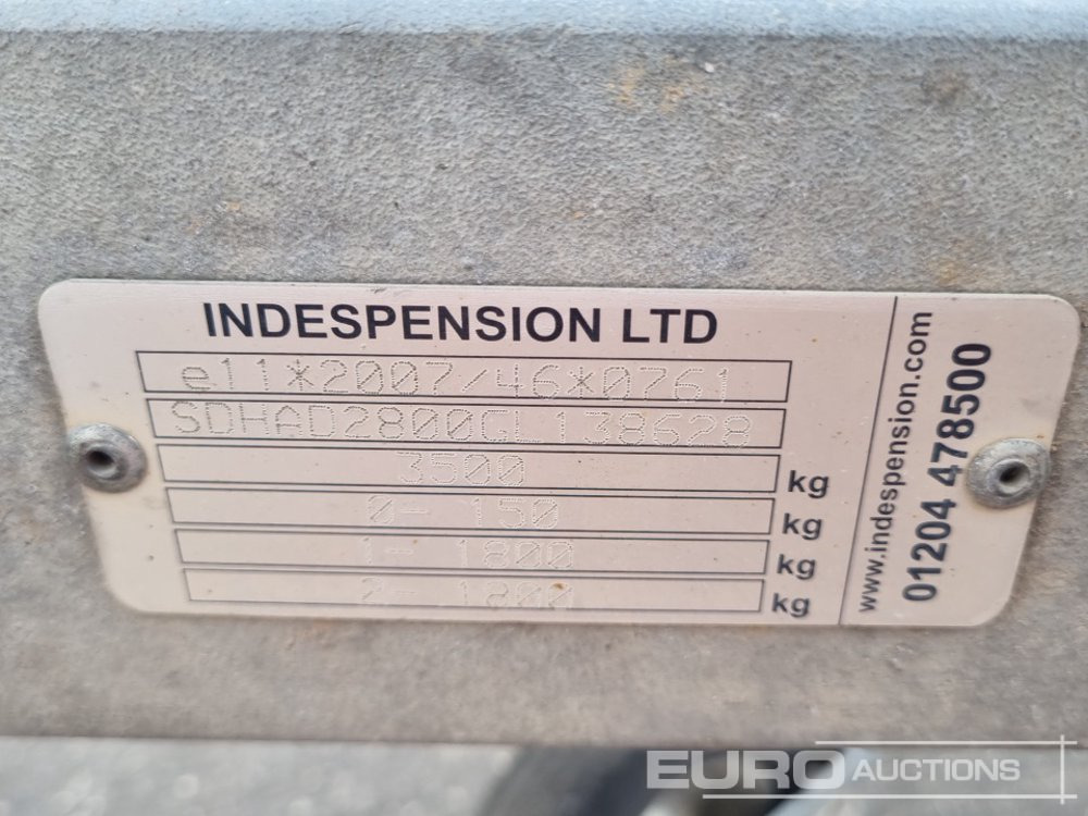 Ремарке за строителна техника Indespension 3.5 Ton Twin Axle Plant Trailer, Ramp: снимка 22