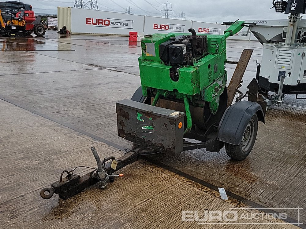 Pedestrian Single Drum Vibrating Roller, Single Axle Trailer - Техника за слагане на асфалт: снимка 1 Pedestrian Single Drum Vibrating Roller, Single Axle Trailer - Техника за слагане на асфалт: снимка 1