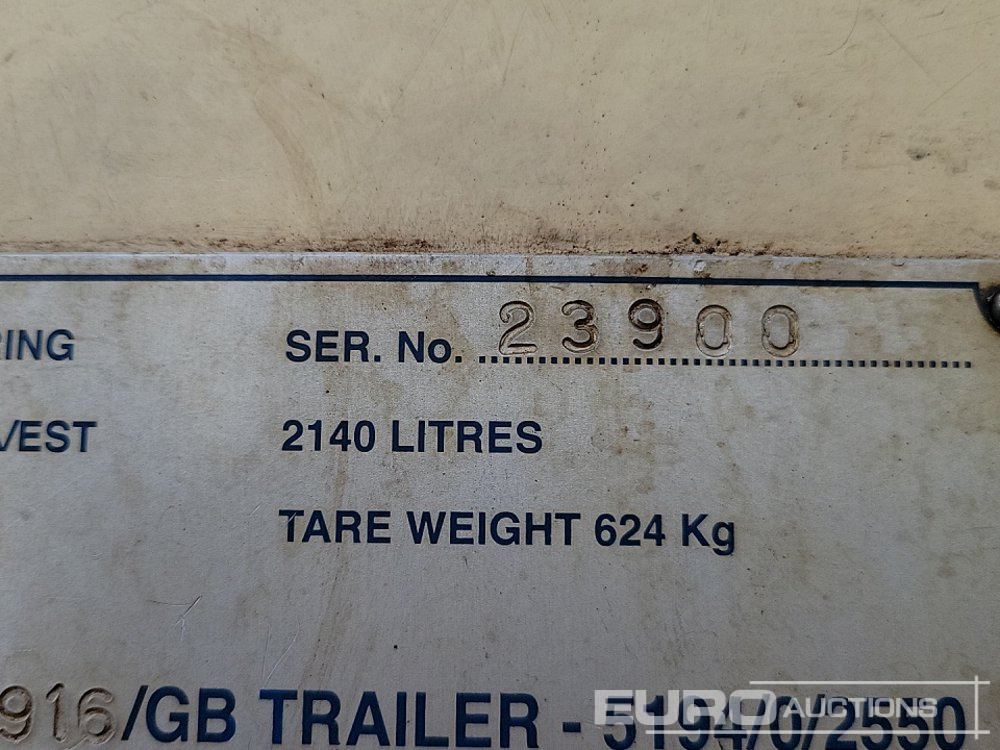 Резервоар за съхранение Trailer Engineering 2183 Litre Single Axle Bunded Fuel Bowser, Electric Pump, Flow Meter: снимка 23