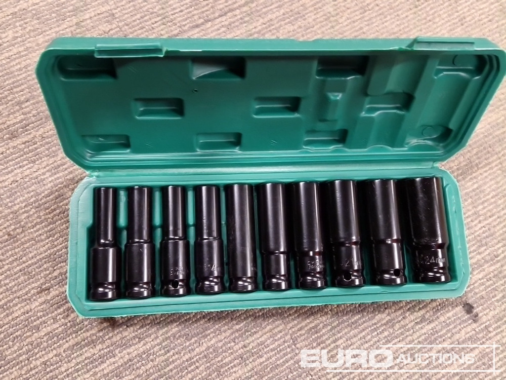Unused 1/2" Deep Socket Set 10Pcs 10-24mm - Оборудване за гаражи/ Работилници: снимка 3 Unused 1/2" Deep Socket Set 10Pcs 10-24mm - Оборудване за гаражи/ Работилници: снимка 3