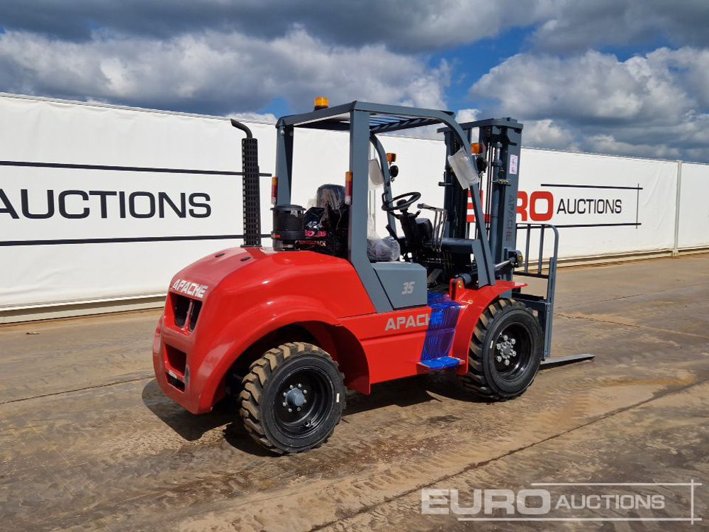 Мотокар с висока проходимост Unused 2025 Apache CPCD35 Diesel Rough Terrain Forklift, 2 Stage Mast, Sideshift: снимка 9