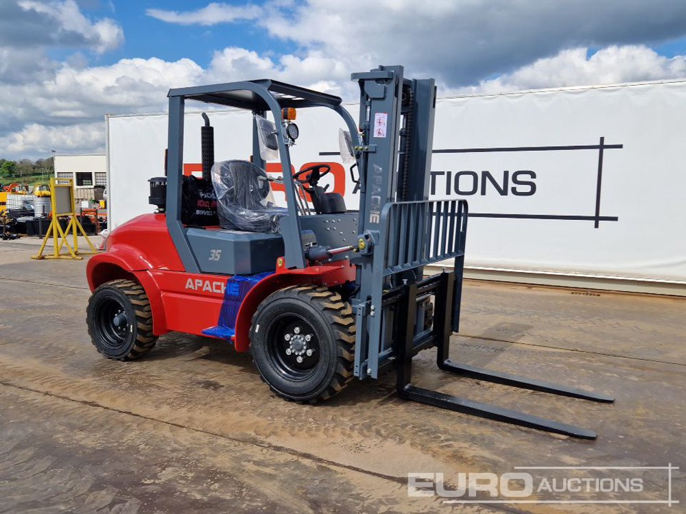 Мотокар с висока проходимост Unused 2025 Apache CPCD35 Diesel Rough Terrain Forklift, 2 Stage Mast, Sideshift: снимка 13