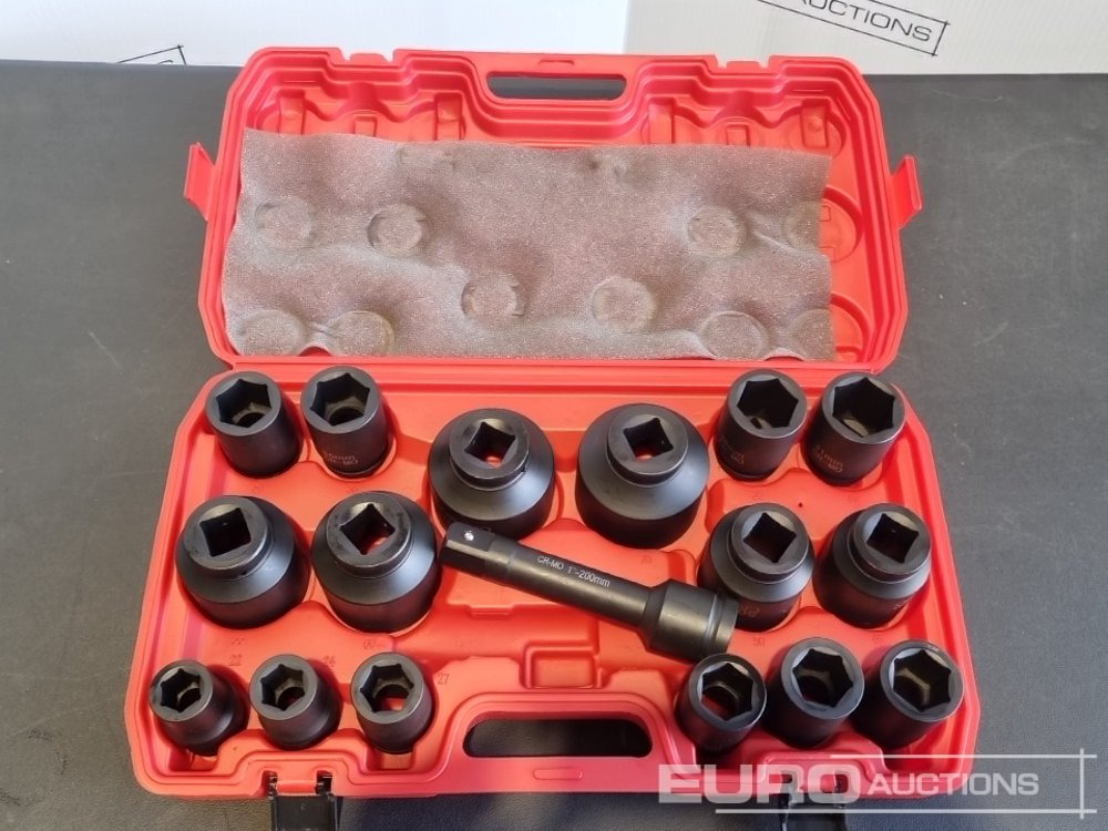 Unused 2025 Boss 1" 17pc Pneumatic Socket Set, 8" Extension Rod - Оборудване за гаражи/ Работилници: снимка 4 Unused 2025 Boss 1" 17pc Pneumatic Socket Set, 8" Extension Rod - Оборудване за гаражи/ Работилници: снимка 4