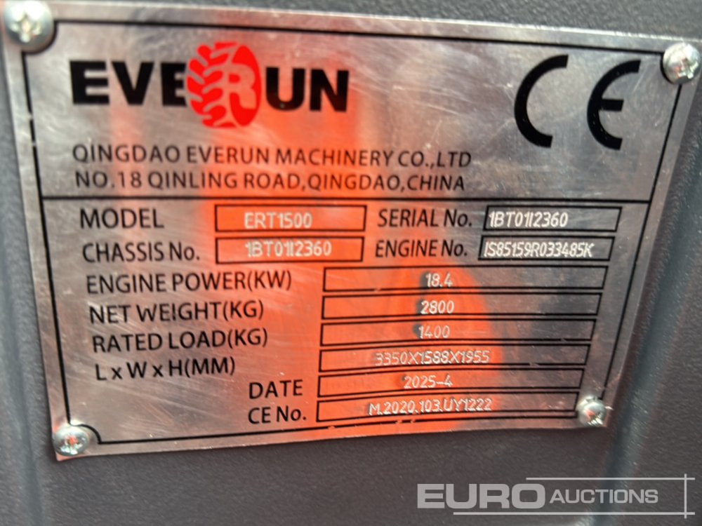 Телескопичен товарач Unused 2025 Everun ERT1500: снимка 37