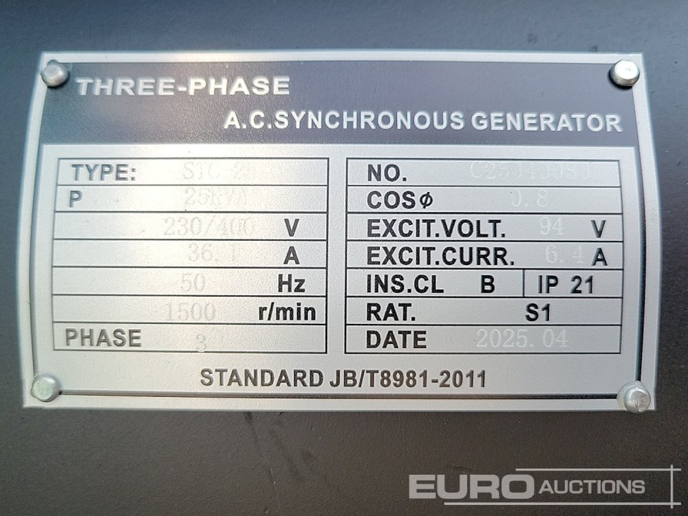 Електрогенератор Unused 2025 Kawakenki KK25-111-SSS: снимка 22